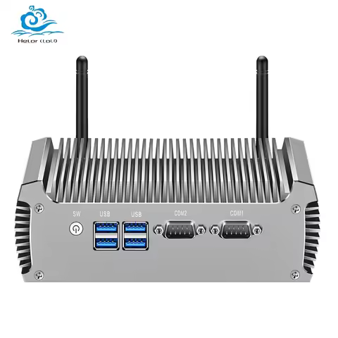 Helorpc Fanless Industrial Mini PC with Inter Core i7-5500U Support WIN10 WIFI with 4xUSB3.0 1xHDMI 