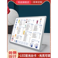 Papan Paparan Menu Bercahaya untuk Kedai Teh Susu, Senarai Harga untuk Burger, Snek, Restoran, Menu 