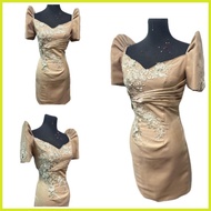 ❉ ➫ ⚠️ Modern Filipiniana midi chiffon fabric for graduation, sponsor dress,and formal occation