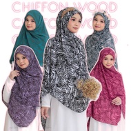 Hijab Galeria Chiffon Wood Tudung Bawal Corak Bidang 60 Murah Ironless/ Bawal Corak Bidang 60/ Tudun