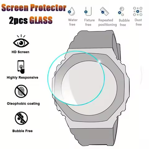 2PCS Explosion-proof Glass For GA2100 GA2000 GD100 GA-100 GA110 GA700 BA-110 GG-B100BTN Clear 9H Tem