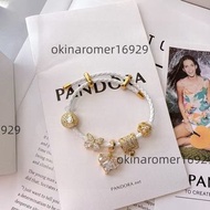PANDORA 潘多拉蝴蝶愛心吊墜皮繩手鍊