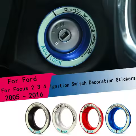1Pc Car Luminous Ignition Switch Decoration Stickers for Ford Focus 2 3 4 MK2 MK3 MK4 2005-2016 Key 