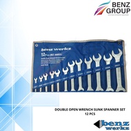 Benz Werkz Double Open Wrench Sunk Spanner Set 12 Pcs BZ-38812 Double Wrench for Car Motorcycle Work