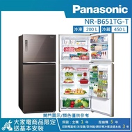 【Panasonic 國際牌】650公升 一級能效智慧節能右開雙門無邊框玻璃冰箱-曜石棕 NR-B651TG-T_廠商直送