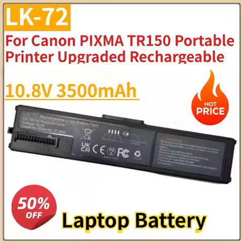 New 10.8V 3500mAh Battery Pack LK-72 for Canon PIXMA TR150 Portable Printer Upgraded Rechargeable Ba