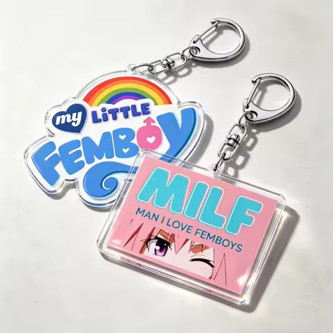 I Love Femboys My Little Femboy Keychain Accessories Bag Game Keyrings Jewelry Manga Fans Gifts