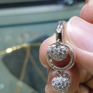 anting jepit bulat emas putih 750 love mpp list polos simple