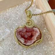 【收藏級水晶】粉水晶原石項鍊 / 天然粉晶晶洞