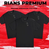 [READY STOCK] RIANS (PREMIUM) Plain Cotton Round Neck T-Shirt (Short Sleeve) 190gsm (Men / Woman)