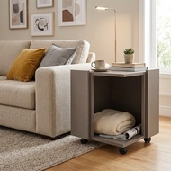 LOOMS All Wooden Center Table CAELUS Model Cream Color (40x40x40 Cm.) Brand Coffee Table Side Table