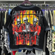 BKYS Street Rock Hip Hop Retro Style T-Shirt Skull Pattern Short Sleeves Shipped Within One Day