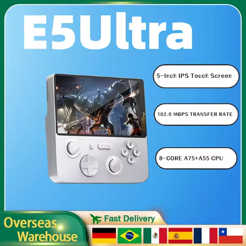 E5 Ultra Portable Retro Game Console 5-inch Touch IPS Screen 5000mAh Wi-Fi 2.4G Supports Smooth Clou