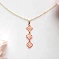 タティングレースの小花の三連ペンダント・桜