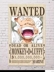 One Piece 1 Posters Recompensa Actual Wanted 3 Millones  Luffy Tamaño 43 x 27 cm