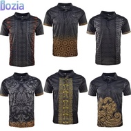 Men Collar T-shirt Jersey Material Batik Print | Baju Jersi Kolar Lelaki | Baju T-shirt Corak Batik Lelaki (Boziaa)