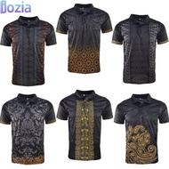 Men Collar T-shirt Jersey Material Batik Print | Baju Jersi Kolar Lelaki | Baju T-shirt Corak Batik 