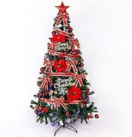 Christmas Tree (6Ft / 1.8M) Green Artificial Christmas Tree With Metal Stand Traditional For Christmas Decoration Party Home (Color: Red) The New