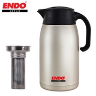 ENDO / Double Layer Stainless Steel Handy Jug 1.5L with Tea Strainer BPA FREE / Vacuum Insulated Thermal Jug for Hot Wat