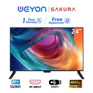Sakura TV LED 24 inch Digital TV Antenna HD Television DVBT-2 Built in MYTV