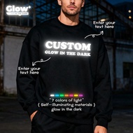 Glow In The Dark,Customized Personalized Men's Glow-In-The-Dark Round-Neck Sweatshirt. Multiple Text