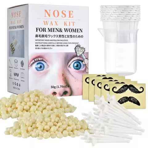 Portable Nose Wax Kit for Man and Women Painless Paper-Free Nose Hair Removal Cleaning Waxing Beans 