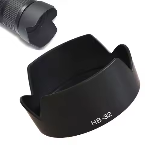 HB-32 67mm Lens Hood Black ABS Anti-Glare Cover Camera Lens Sunshade for Nikon D90 D5200 D7000 D7100