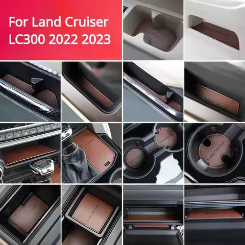 For Land Cruiser LC300 2022 2023 Car Door Groove Anti-slip Pads Leather Dustproof Gate Slot Cup Hold