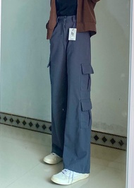 FUTI ID Celana Cargo Renia Highwaist Wanita / Celana Cargo Wanita / Kulot Cargo Haighwaist Wanita