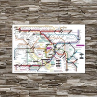 Poster Japan Tokyo Train Rail Map Distribution Map Poster Mural Art Canvas Art Poster and Wall art