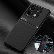 For Xiaomi Redmi Note 13 Pro Case Leather Magnetic Car Holder Phone Case For Redmi Note 13 Pro + Plus 5G Shockproof Back Cover