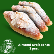 ครัวซองต์อัลม่อน แพค3ชิ้น ครัวซองเนยสด ครัวซองต์ฝรั่งเศส Almond Croissants ครัวซองเนยสด