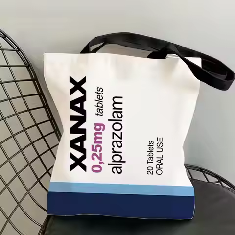 Chill Pill XANAX Plating Storage Bags Canvas Double-Sided Print Fashion Shoulder Tote Shopping Bag G