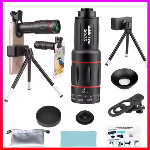 36/64X Zoom Cellphone Camera Lens with Tripod Long Focus Universal External Zoom Camera Lens Telepho