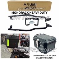 QJ MOTOR AX200 AX200S MONORACK HEAVY DUTY & TOP BOX 36L 45L PLASTIC ABS AX 200 MOTO RACK CARRIER LIP