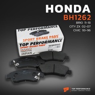 ผ้าเบรค หน้า HONDA CIVIC EG 92-95 / JAZZ GD 03-07 / CITY ZX 03-07 / BRIO AMAZE 11-18 / MOBILIO 14-16