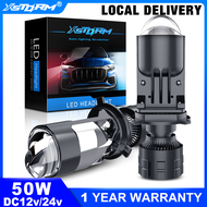 XSTORM 1PC H4 Led Projector Headlight Lens 50W H4 LED LHD Bulb Car Motorcycle Double Lens LED Lamp