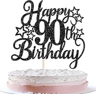 Rsstarxi 1 Pack Happy 90th Birthday Cake Topper Glitter 90th Birthday Cake Pick 90th Birthday Decora