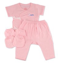 FIFFY BAJU BAYI NEWBORN SHORT SLEEVE SUIT + MITTENS & BOOTIES (1320004)