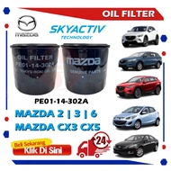 S2U Oil Filter Mazda 2 3 6 CX3 CX5 CX9 PE01-14-302A Penapis Minyak Hitam Kereta