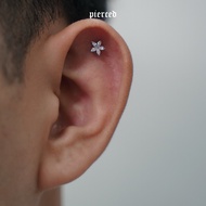 ASTM F136 Titanium Iced Flower Labret | piercedphl