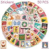 ❀ Pink Christmas Stamp Series 02 Stickers ❀ 50Pcs/Set DIY Fashion Waterproof Kids Rewards Stickers