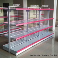 Rak Toko Minimarket Double Jointing / Rak Sambungan 4 Susun Murah