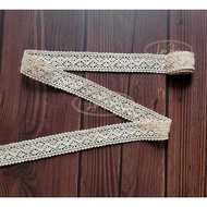 LyNa- [5 meter roll] Cream cotton lace ribbon 2cm to 4cm
