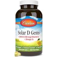 Carlson - Solar D Gems, Vitamin D3 and Omega-3 Supplement, 4000 IU (100 mcg) D3, 115 mg Omega-3 EPA 