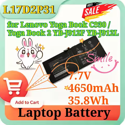New L17D2P31 7.7V 4650mAh 35.8Wh Li-Polymer Replacement Laptop Battery for Lenovo Yoga Book C930 / Y
