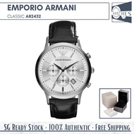 (SG LOCAL) Emporio Armani AR2432 Classic Chronograph Leather Strap Men Watch