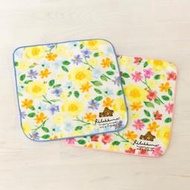 【懶熊部屋】Rilakkuma 日本正版 拉拉熊 懶懶熊 水彩花漾系列 花卉 手巾 小方巾