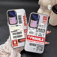 [ICS 152] - "Fragile" Matte Premium Hard Case Hybrid IMD Socool Plate Hologram for Type HP Vivo v30 