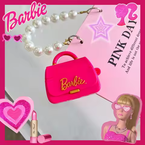 MINISO Barbie Bag Wireless Bluetooth Earphone Case Silicone Protective Case for Cute Women for AirPo